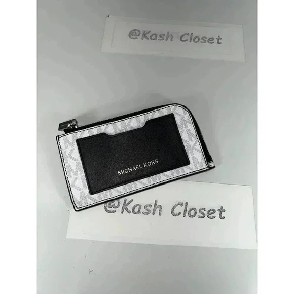 New Michael Kors Mens Cooper Logo Zip-Around Wallet -Bright White - Picture 1 of 5